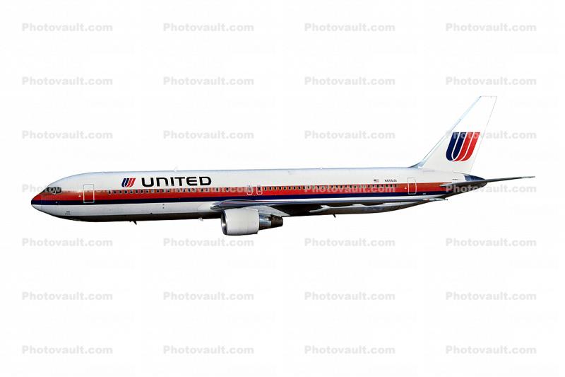 N655UA, Boeing 767322ER, PW4060, PW4000, photo-object, object, cut-out, cutout
