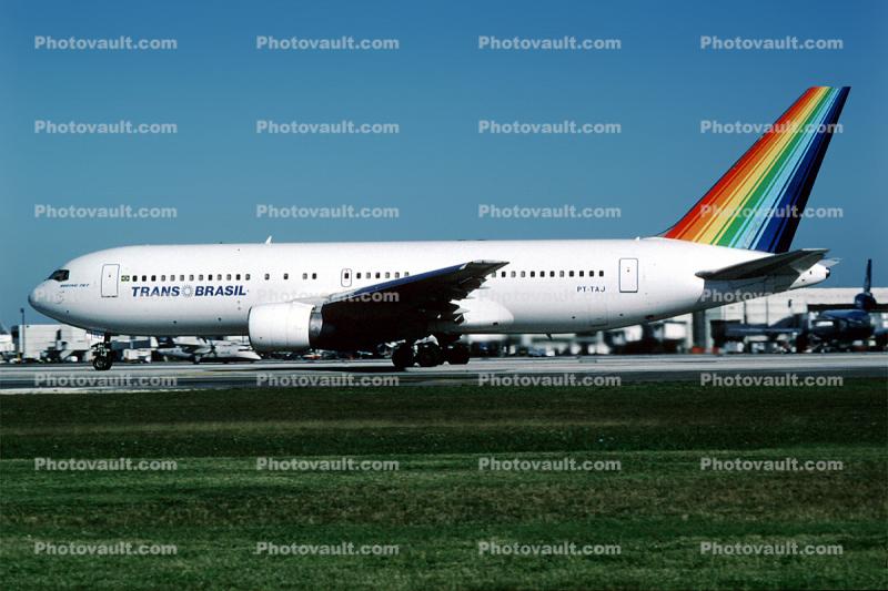 PT-TAJ, Boeing 767-283ER, Transbrasil, PW4056, PW4000