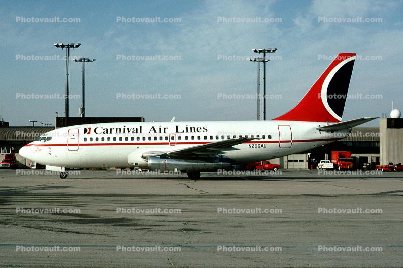 N206AU, Carnival Air Lines, Boeing 737-201, 737-200 series