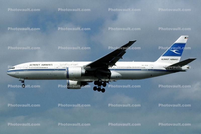 9K-AOA, Boeing 777-269ER, Kuwait Airways, LHR, 777-200 series