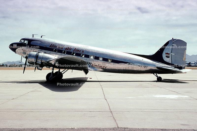 N16070, Mainliner 180, Douglas DC-3A-197, trimtab, trim tab, 1970s