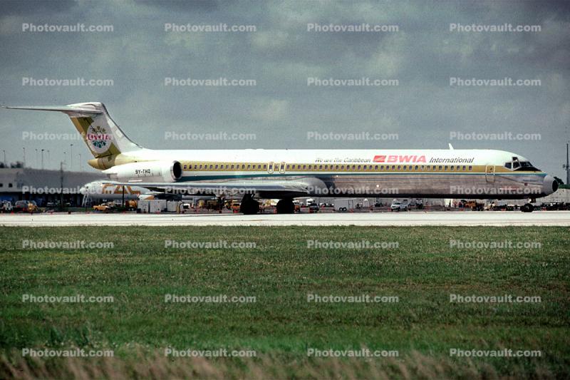 9Y-THQ, British West Indies Airlines, McDonnell Douglas MD-82, JT8D, JT8D-219