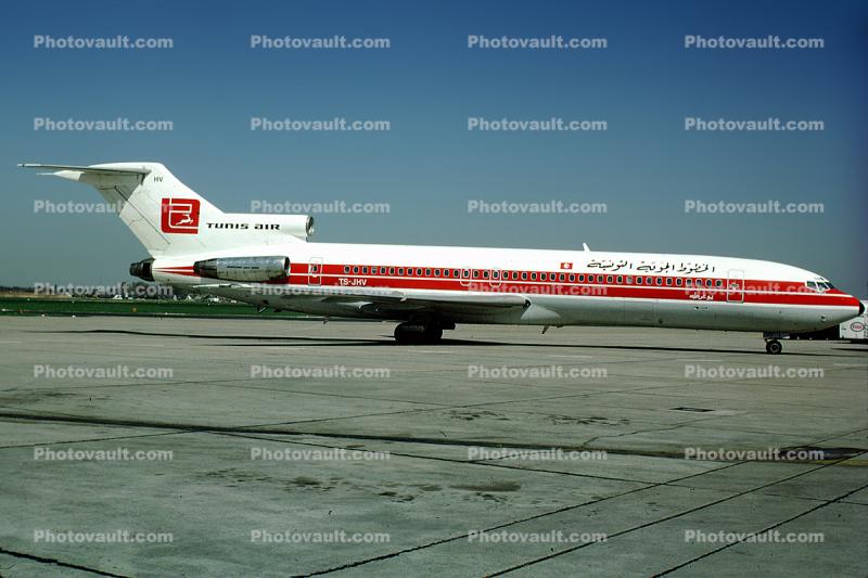TS-JHV, Tunis Air, Boeing 727-2H3, JT8D-9A, JT8D, 727-200 series