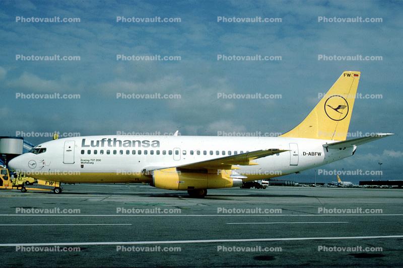 D-ABFW, Lufthansa, Boeing 737-230, 737-200 series, JT8D-15, JT8D
