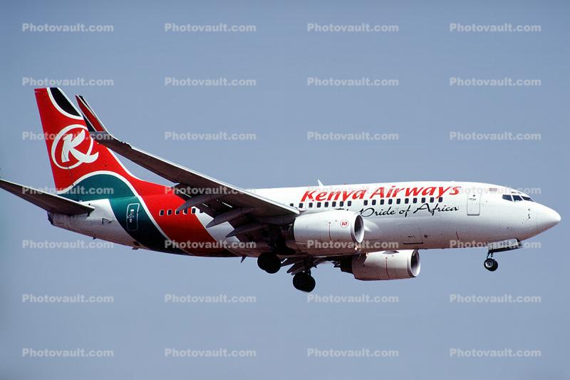 5Y-KQG, Kenya Airways, Boeing 737-7U8, 737-700 series, CFM56