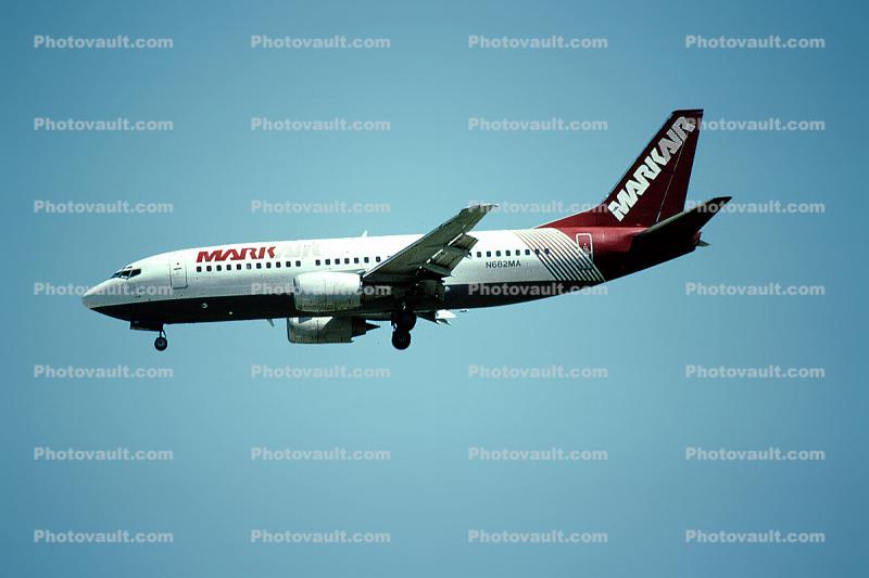 N682MA, Boeing 737-3M8, MarkAir, 737-300 series, CFM56-3B2, CFM56, landing