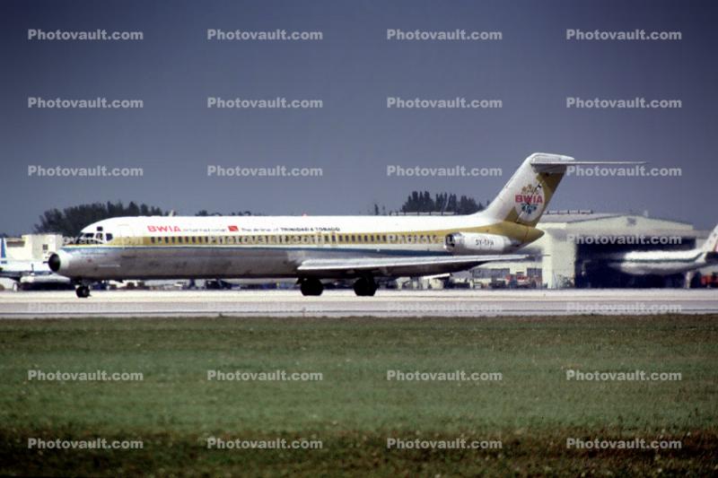 5Y-TFH, British West Indies Airlines, DC-9-51, BWIA, 1984, 1980s