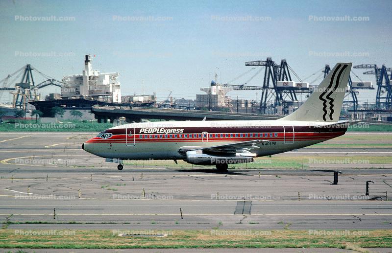 N401PE, Boeing 737-130, PEOPLExpress Airlines, PEx, 737-100 series, JT8D-7A, JT8D, 1981, 1980s