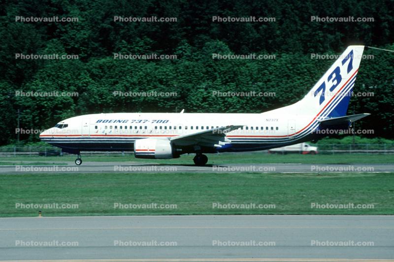 N737X, Boeing 737-7H4 Next Gen, 737-700 series, prototype, 1997, CFM56-7B24, CFM56