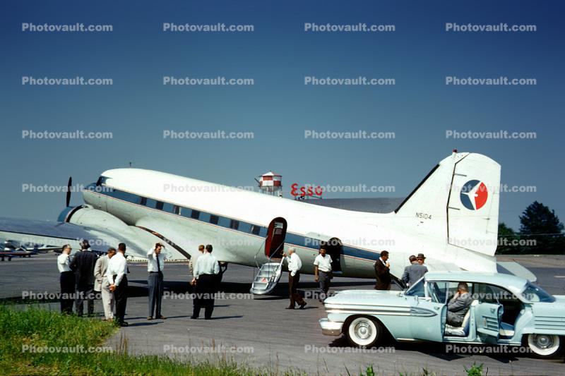 N5104, C-47A-DL, Christler Flying Service, Car, Automobile, Vehicle, Esso, 1958, 1950s