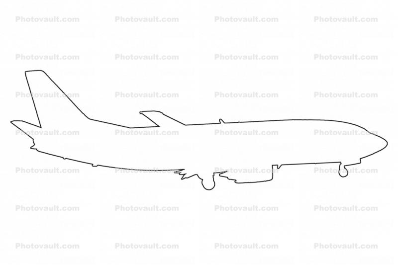 Boeing 737-3Y0 outline, line drawing, shape