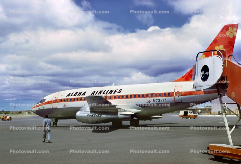 N73717, Boeing 737-159, Aloha Airlines, "King Kaumuali'i", Funbird, 737-100 series, 1960s