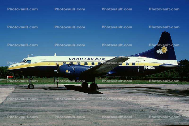 N411GA, Charter Air, Convair CV-440-0 Metropolitan, R-2800