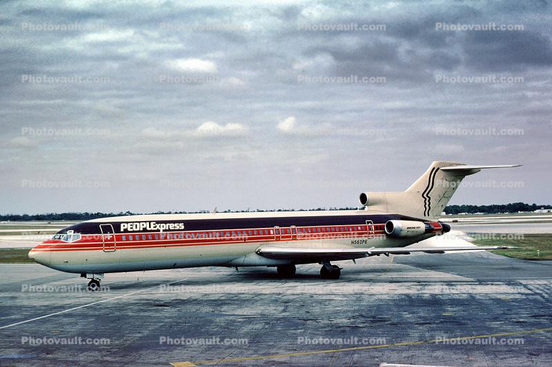 N562PE, PEOPLExpress, Boeing 727-227A, JT8D-9A s3, JT8D, 727-200 series