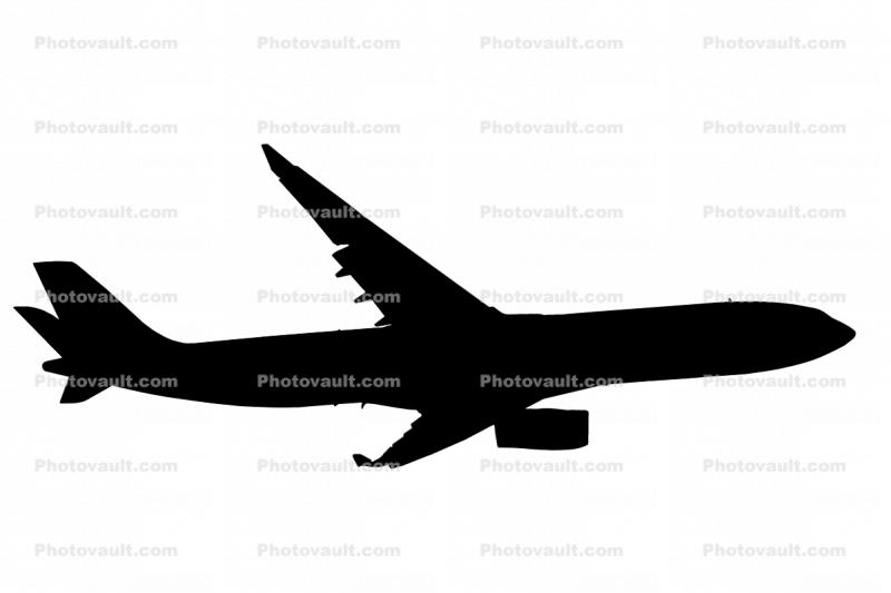 Airbus A330-343X silhouette, shape, logo