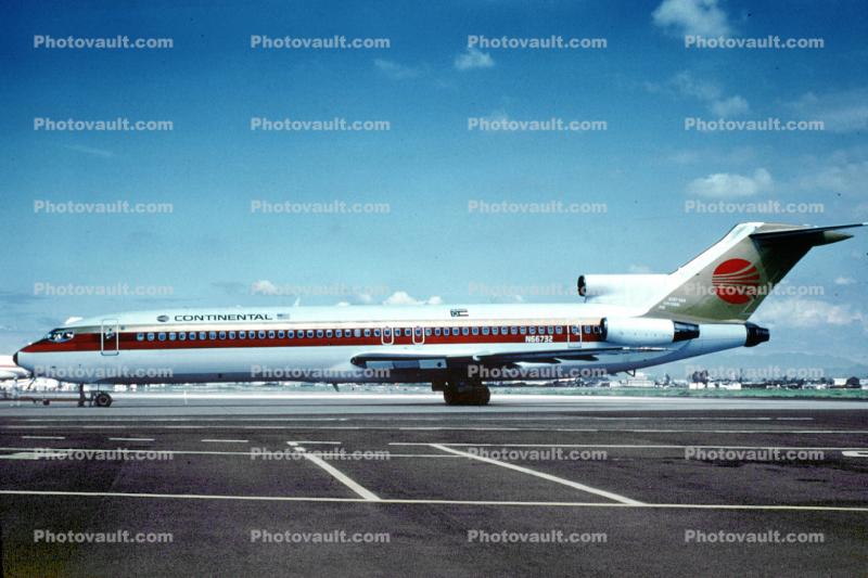 N66732, Boeing 727-224AF, Continental Airlines COA, JT8D-9A s3, JT8D, 727-200 series