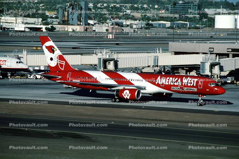 N908AW, Arizona Cardinals Airplane, Arizona Cardinals Footbal Team, Boeing 757-2G7, America West Airlines AWE