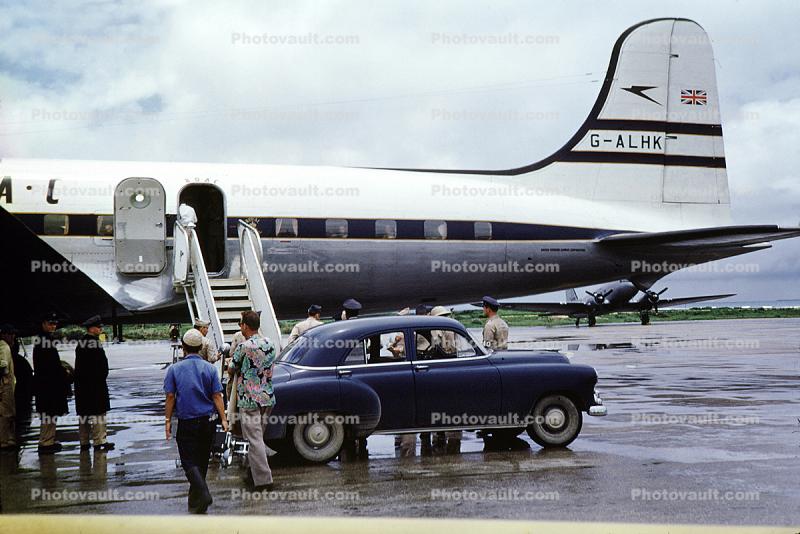 G-ALHK, car, FS5/FSFW95 BOAC, Canadair C-4 Argonaut, Canadair DC-4M-2, Automobile, Vehicle, 1940s
