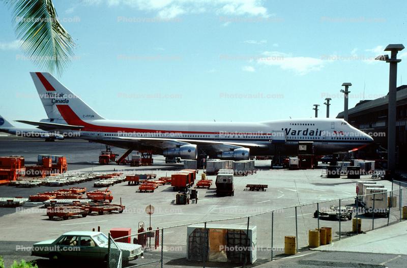 C-FFUN, Boeing 747-124, Wardair, 747-100 series, JT9D-7A, JT9D, August 1989