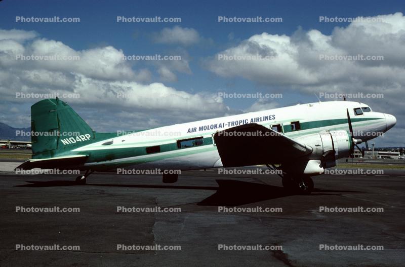 N104RP, Air Molokai-Tropic Airlines, March 1984, C-47A-DK Skytrain