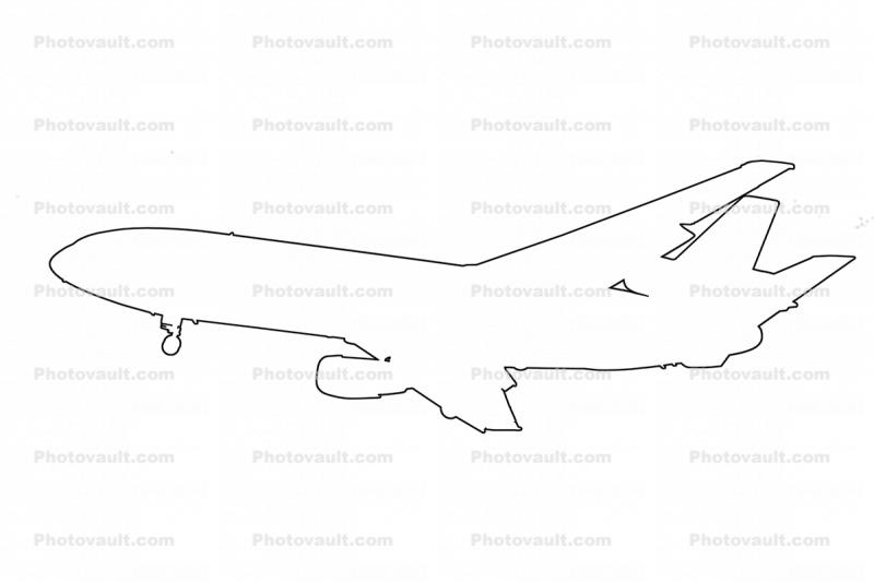 Douglas DC-10-30 outline, logo, landing, airborne, flying
