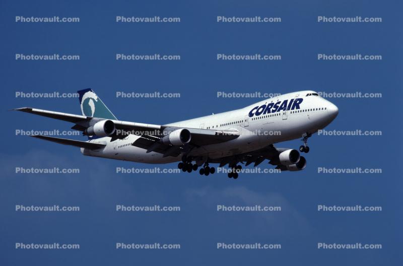 F-GKLJ, Boeing 747-121, Corsair, JT9D-7A, 747-100 series, landing