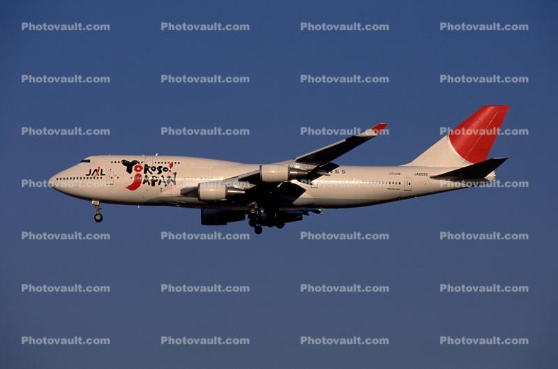 JA8915, Yokoso Japan, Boeing 747-446BCF, 747-400 series