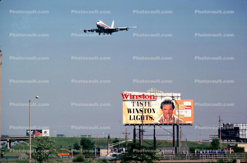 Taste Winston Lights billboard, 747 Landing, January 1979