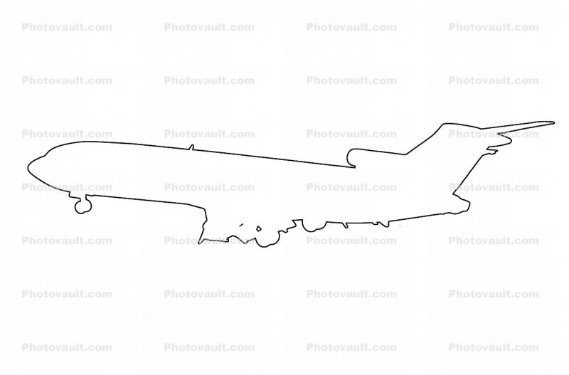 Boeing 727-2M7 outline, line drawing