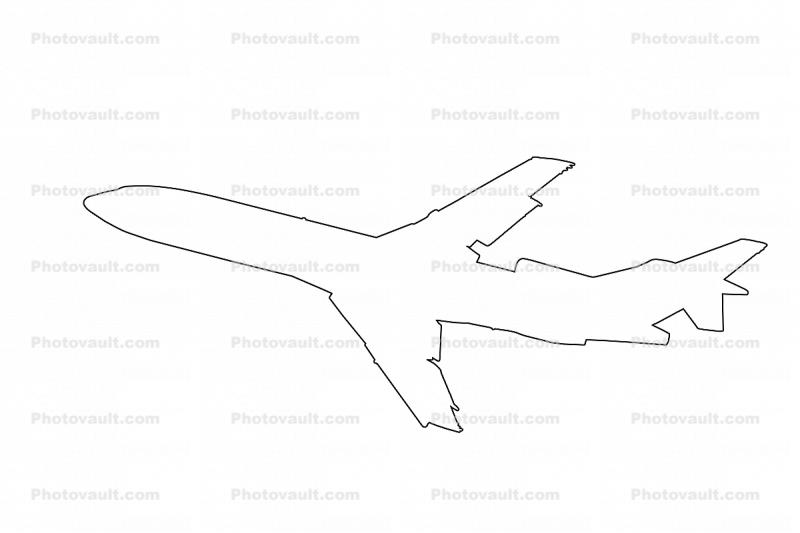 Boeing 727-227 line-drawing, outline, shape