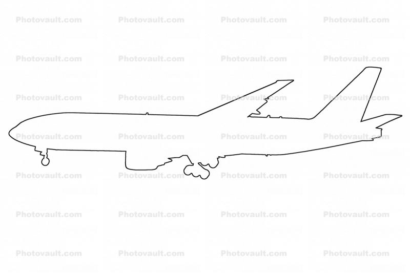 Boeing 777-222 outline, line drawing