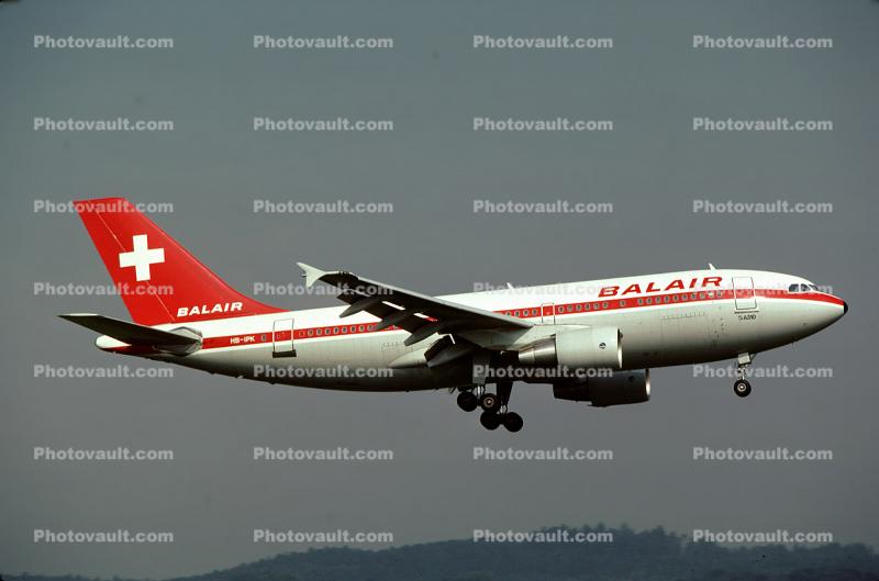 HB-IPK, Balair, landing, Airbus A310-322