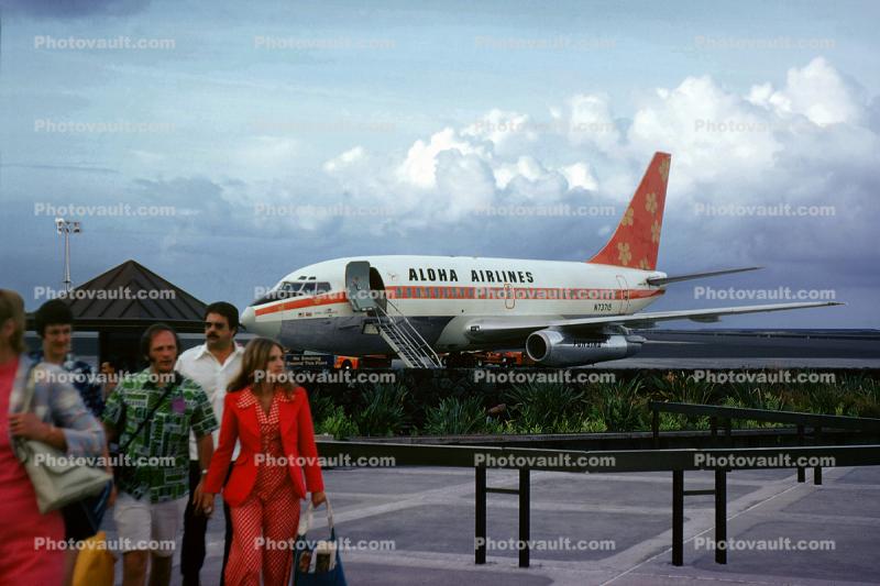 N73715, Funbird, Boeing 737-159, JT8D-7, JT8D, 737-100 series, King Lunalilom June 1979, 1970s,