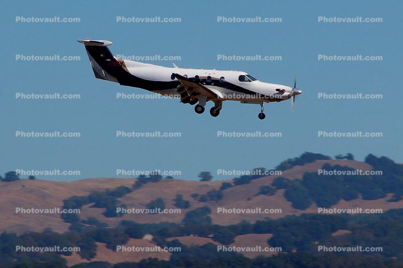 Pilatus PC-12 landing at STS