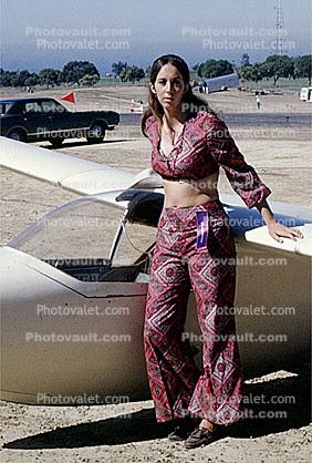 Woman, mod outfit, pants, La Jolla, 1960s