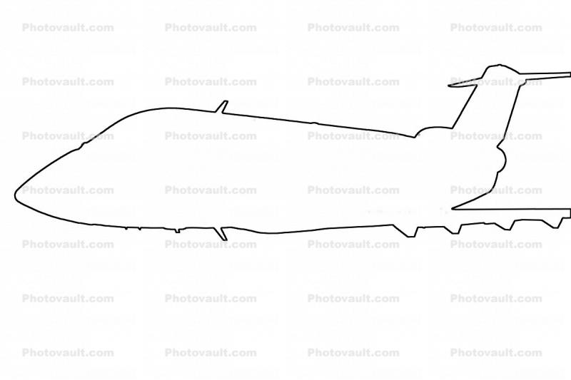Canadair Challenger Outline, line drawing, shape