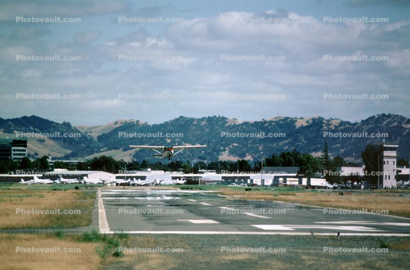 Runway, Landing Strip, airplane taking-off, hills