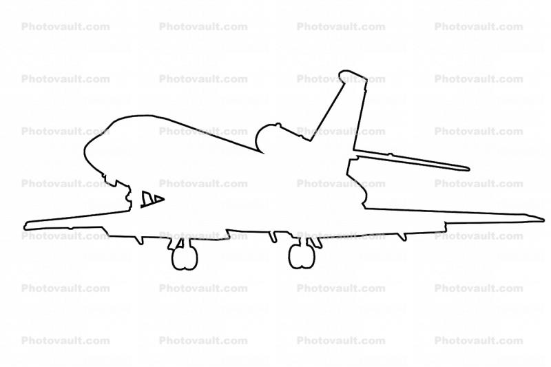 Dassault Falcon 900EX outline, line drawing, shape