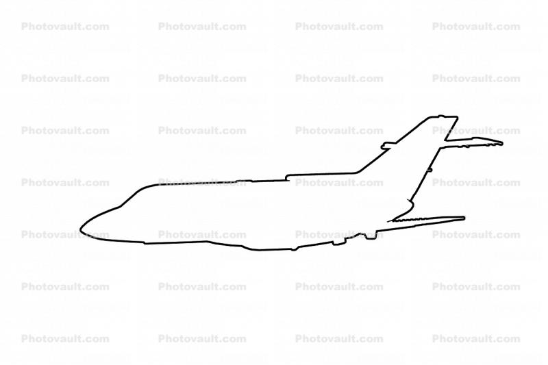 British Aerospace BAe-125-800B outline, line drawing, shape