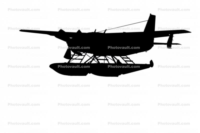 Cessna 208 silhouette, Floats, Pontoons