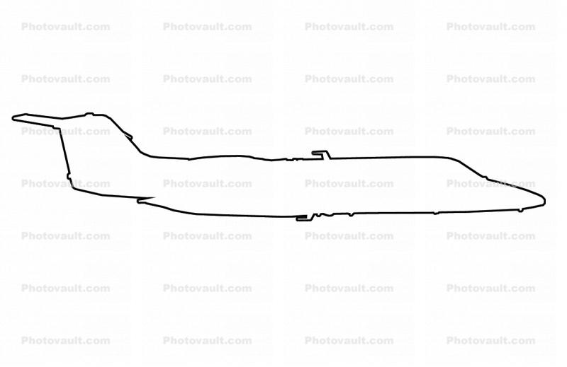 HB-VIF, outline, Gates Learjet-36A, line drawing, shape