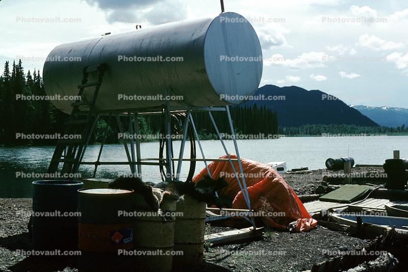 AvGas, Gas Tank, Fuel Storage, Tattoga Lake, Resort, British Columbia, Canada