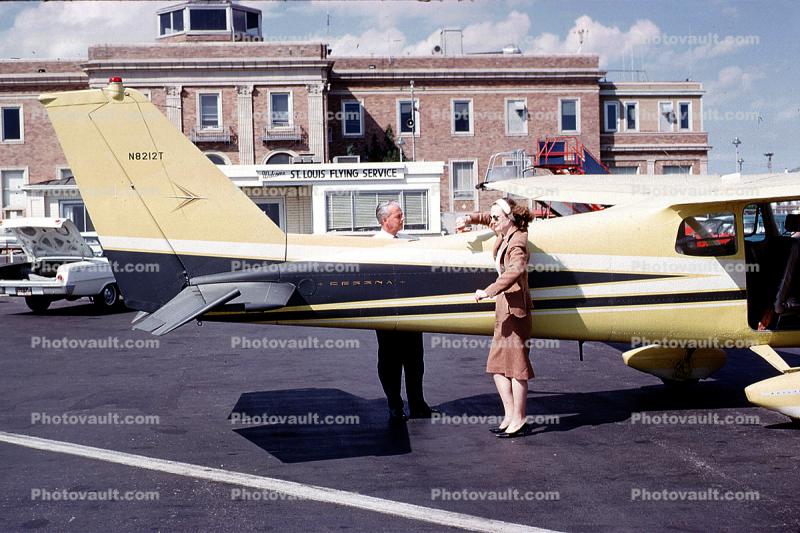 N8212T, Cessna 175B, woman, female