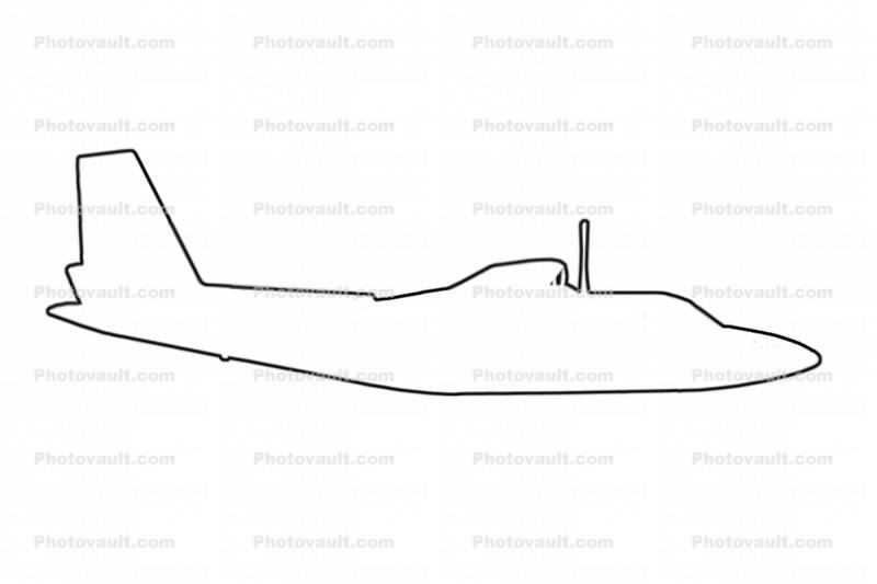 Rockwell U-4 Aerocommander Line Drawing, outline