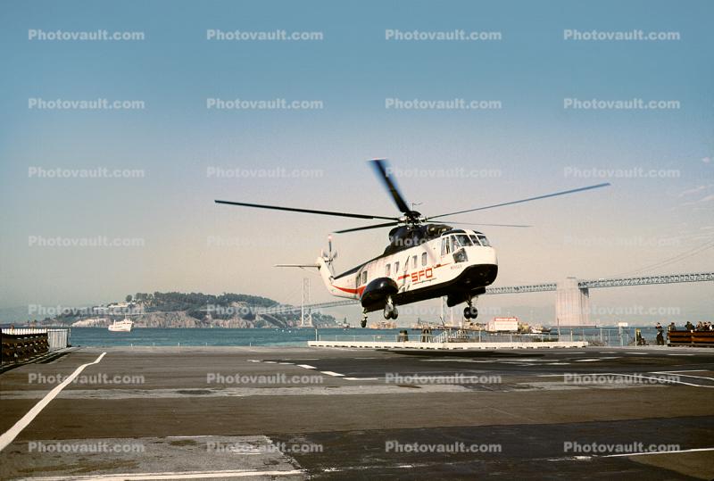 N94569, SFO Helicopter Lines, Sikorsky S-61N, The Embarcadero, June 1968, 1960s