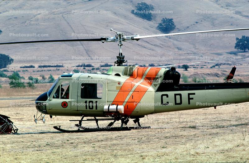 N491DF, 101, Bell EH-1H Iroquois, CDF, California Department of Forestry & Fire Protection