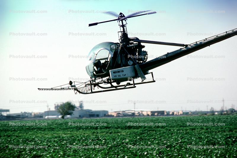 Crop Dusting, Aerial Spraying, Pesticide, Hiller UH-12, Central Valley