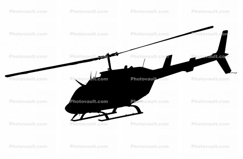 Bell 206L Long Ranger silhouette, shape