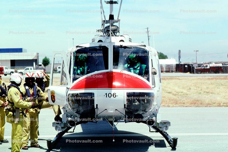 N495DF, Bell EH-1H, CDF, California Department of Forestry, head-on, 106