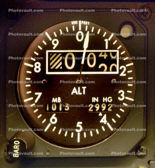 Altimeter, Steam gauge, Dash-8 Cockpit, de Havilland Canada Dash-8